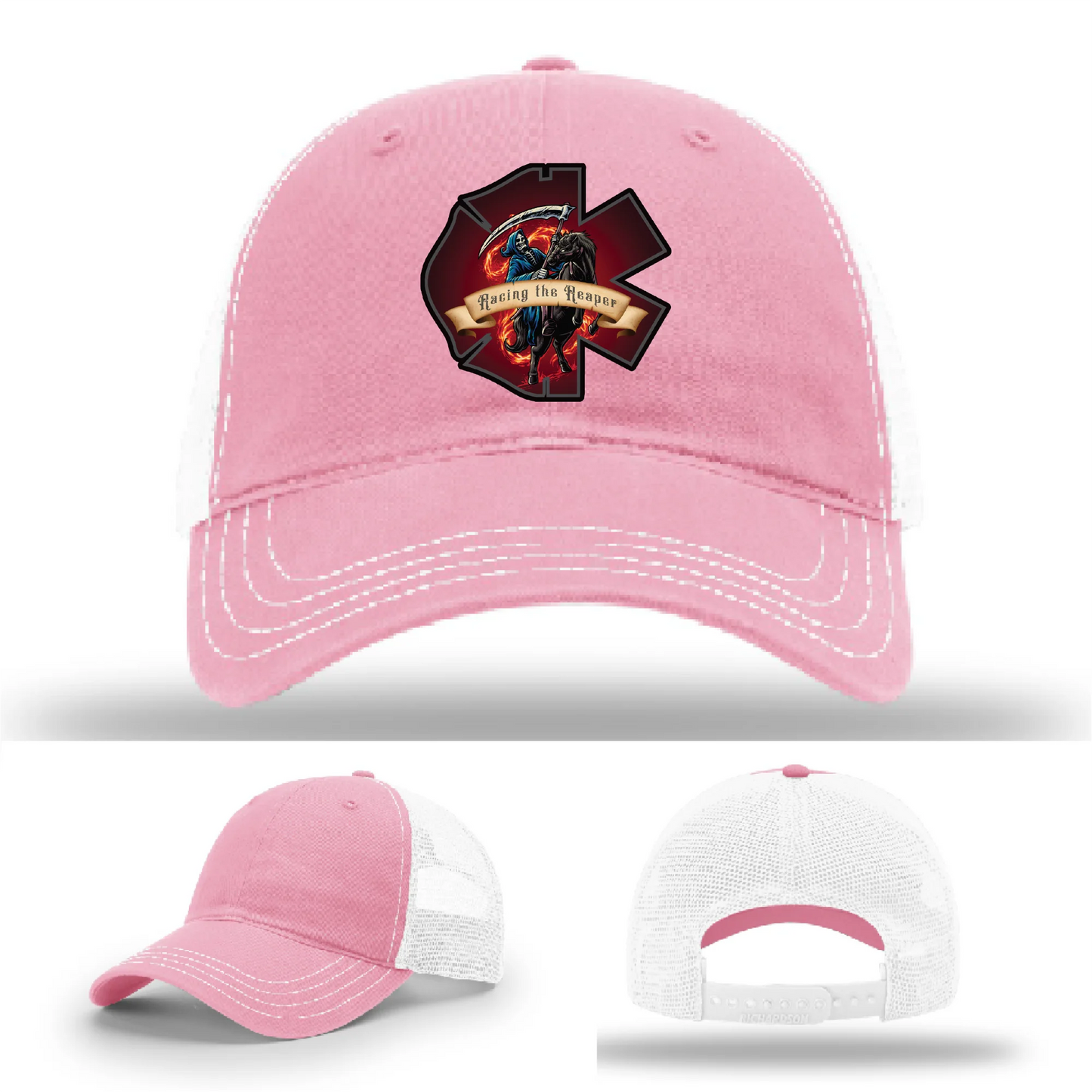Fire & EMS Reaper Hat | Full-Color Leather Patch Design