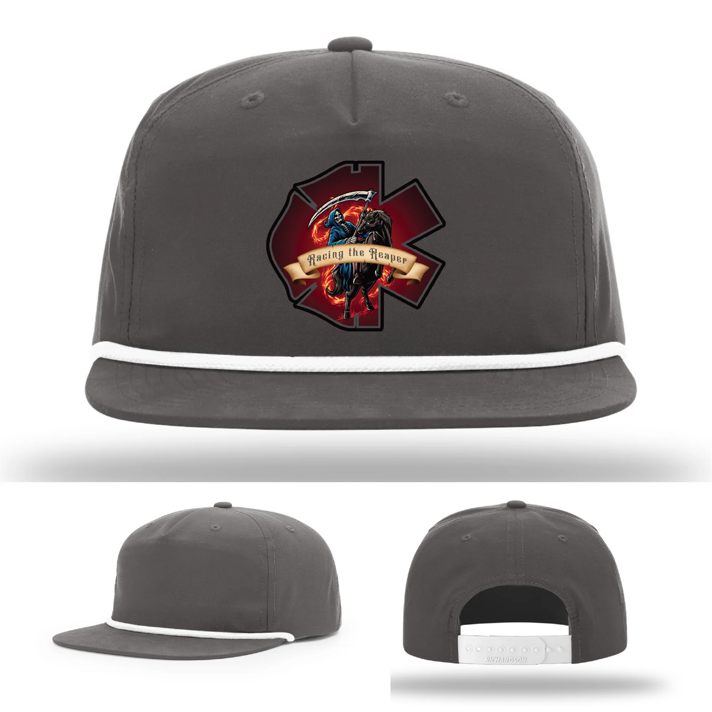 Fire & EMS Reaper Hat | Full-Color Leather Patch Design