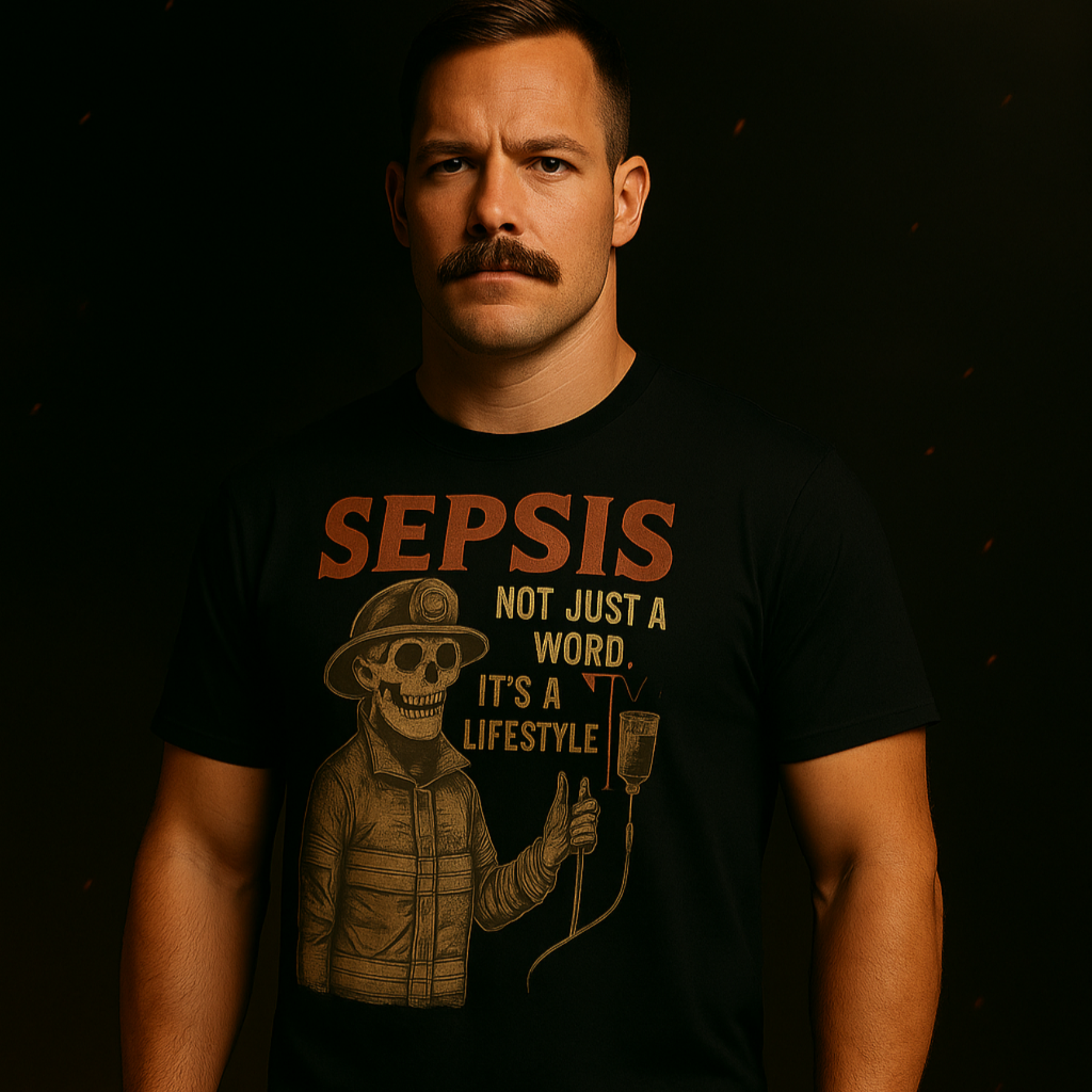 Sepsis Lifestyle firefighter shirt – Septic & Salty medic humor tee with vintage dark comedy design.
