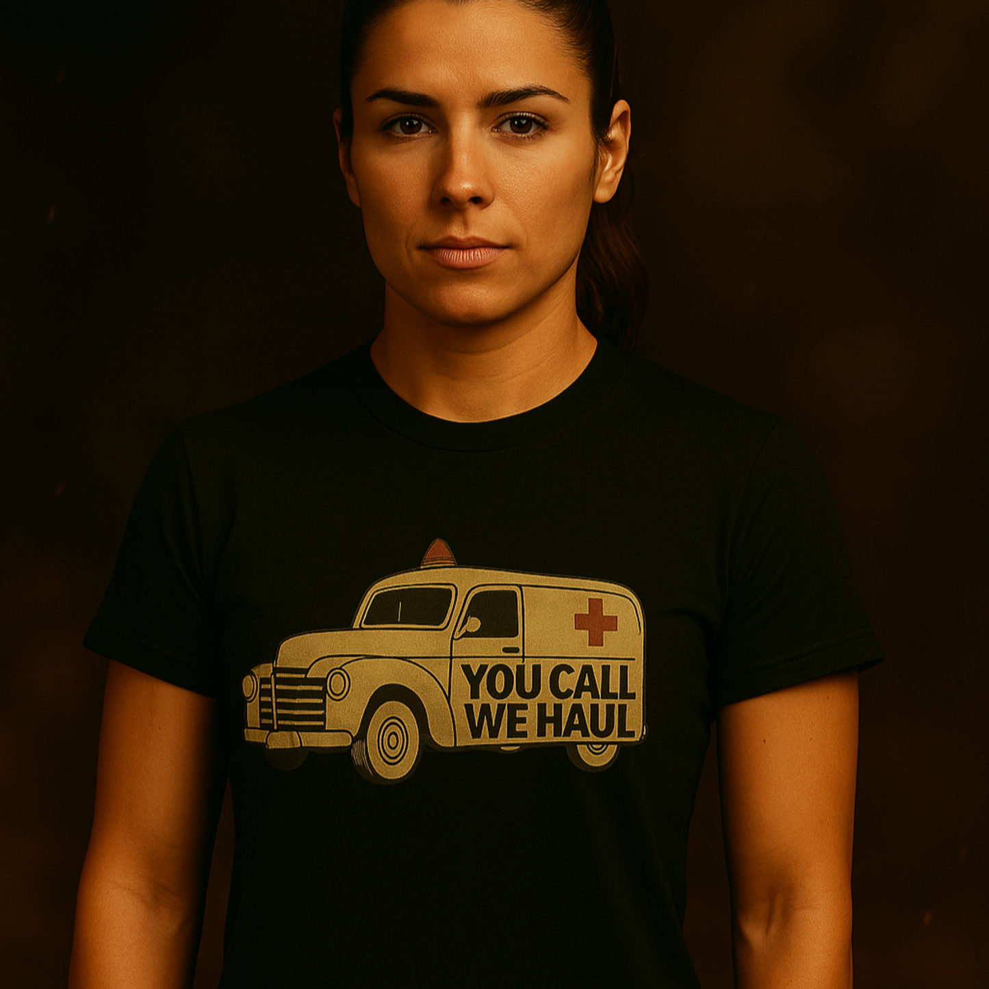 Funny firefighter and EMS shirt – You Call, We Haul tee built for shift life, sarcasm, and transport crews.
