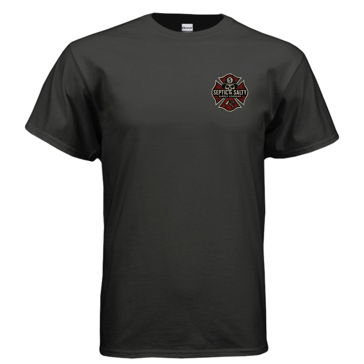 Strength in the Ashes firefighter shirt in military green with distressed flag graphic