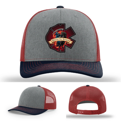 Fire & EMS Reaper Hat | Full-Color Leather Patch Design