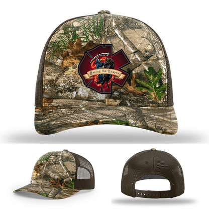 Fire & EMS Reaper Hat | Full-Color Leather Patch Design