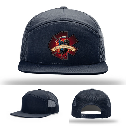 Fire & EMS Reaper Hat | Full-Color Leather Patch Design