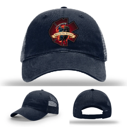 Fire & EMS Reaper Hat | Full-Color Leather Patch Design