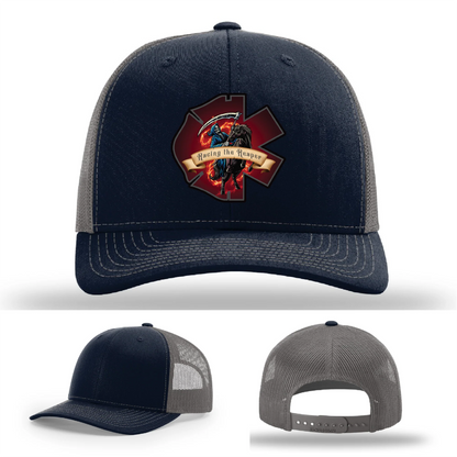 Fire & EMS Reaper Hat | Full-Color Leather Patch Design
