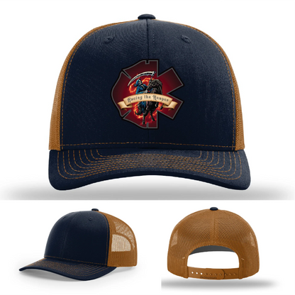 Fire & EMS Reaper Hat | Full-Color Leather Patch Design