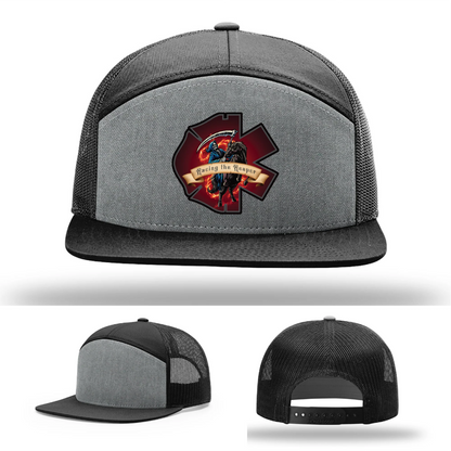 Fire & EMS Reaper Hat | Full-Color Leather Patch Design