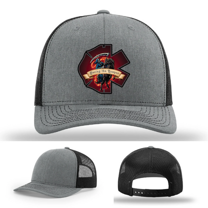 Fire & EMS Reaper Hat | Full-Color Leather Patch Design