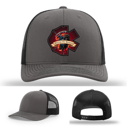 Fire & EMS Reaper Hat | Full-Color Leather Patch Design