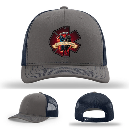 Fire & EMS Reaper Hat | Full-Color Leather Patch Design