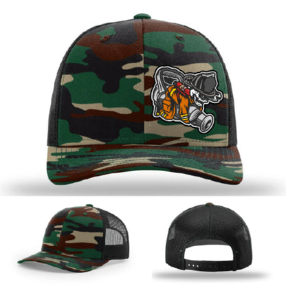 Straight Stream Psycho Firefighter Leather Patch Hat