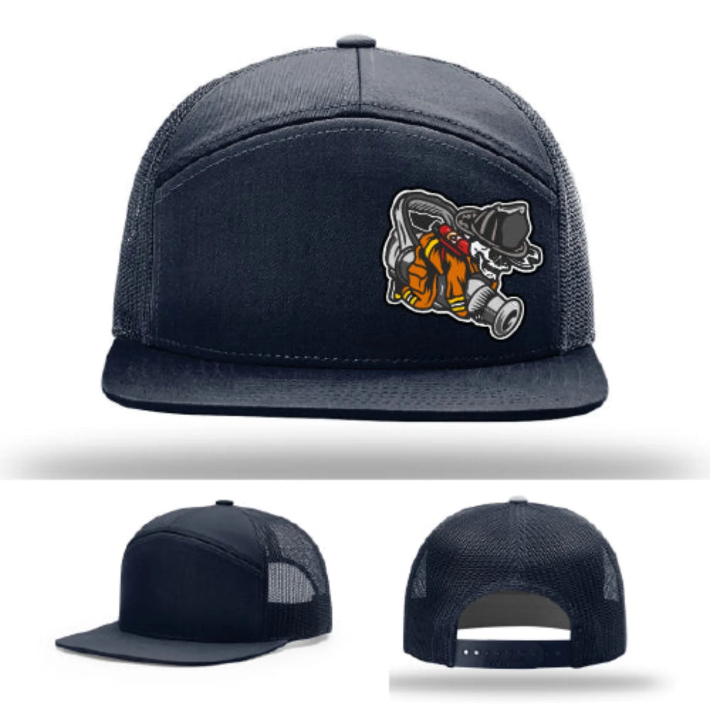 Straight Stream Psycho Firefighter Leather Patch Hat