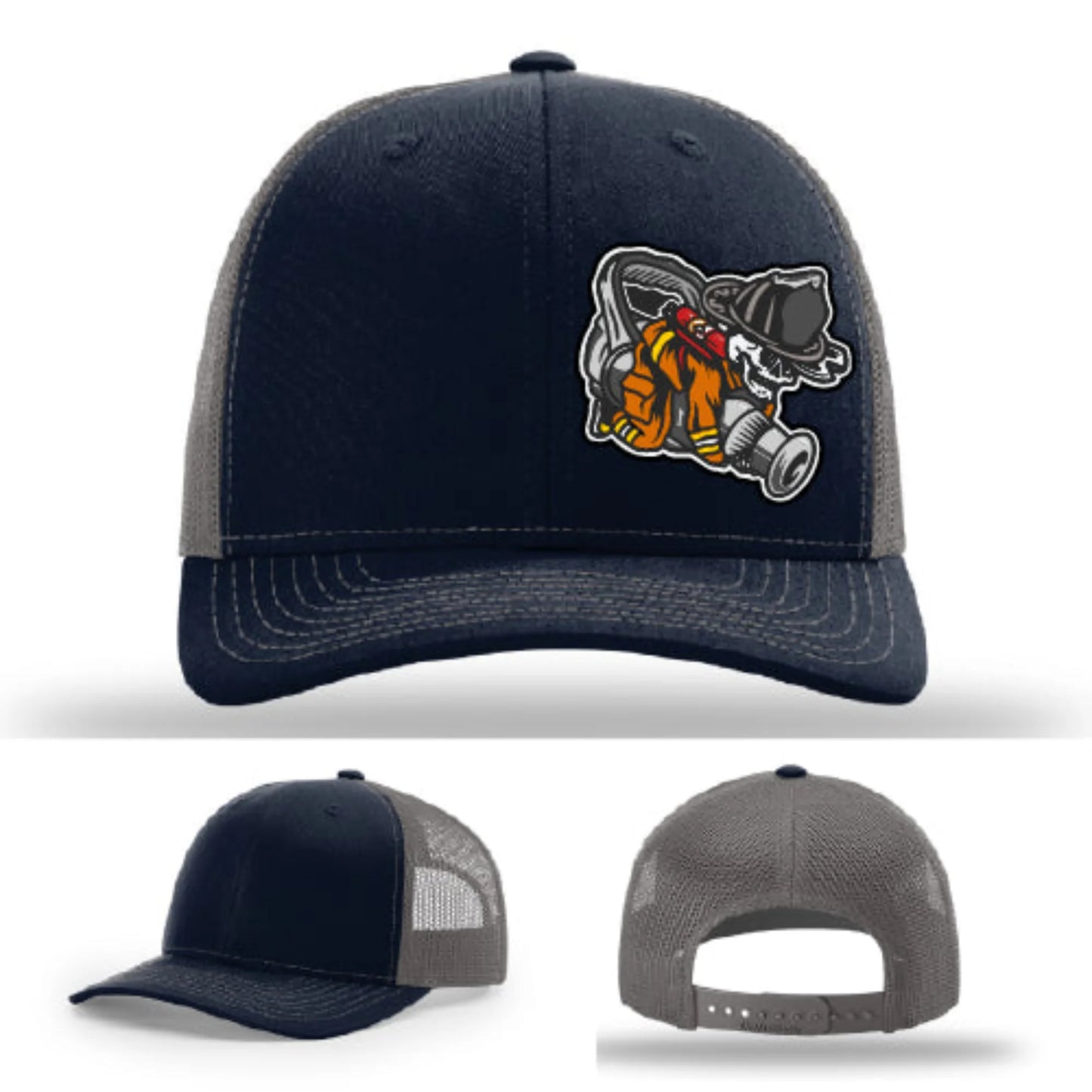 Straight Stream Psycho Firefighter Leather Patch Hat