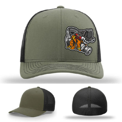 Straight Stream Psycho Firefighter Leather Patch Hat