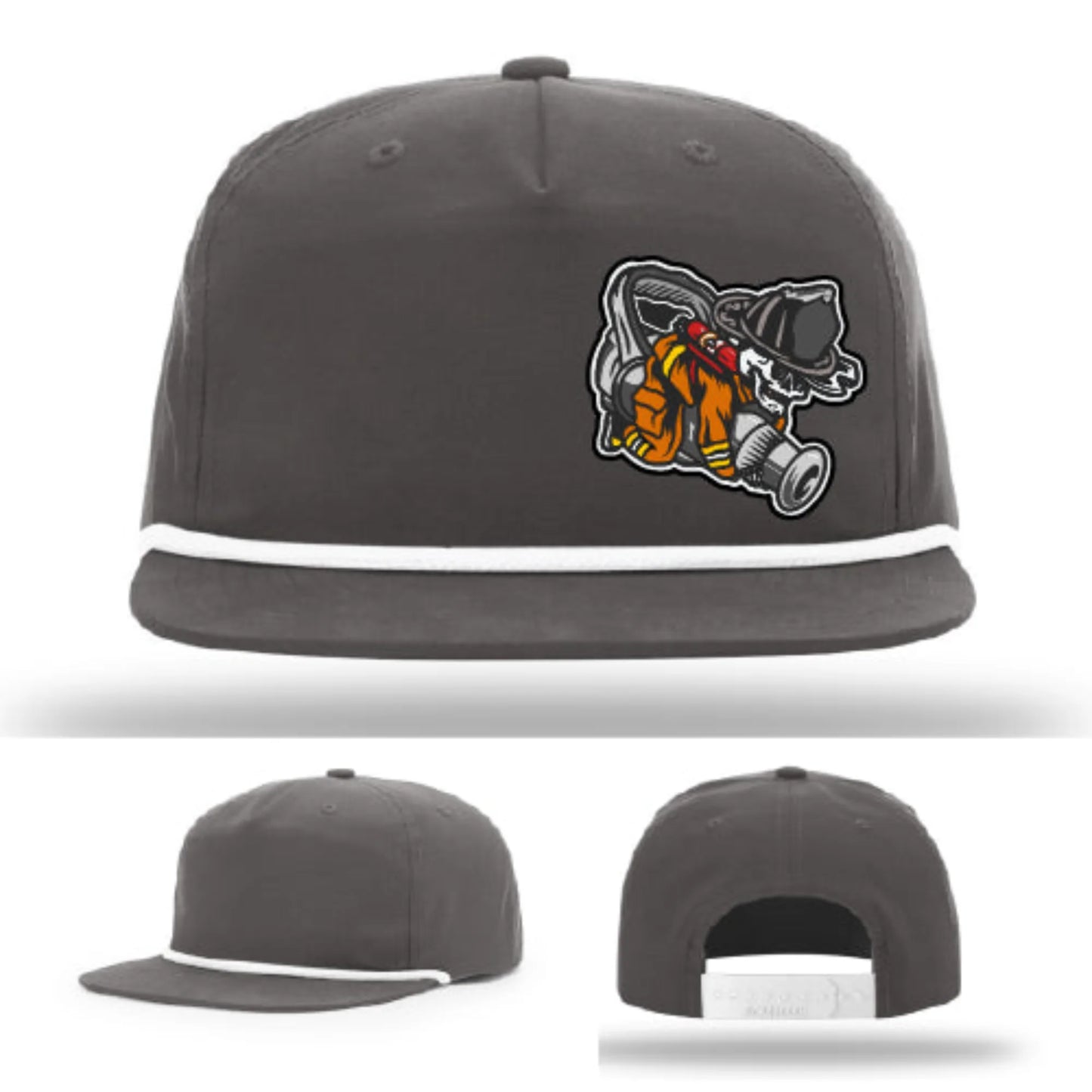 Straight Stream Psycho Firefighter Leather Patch Hat