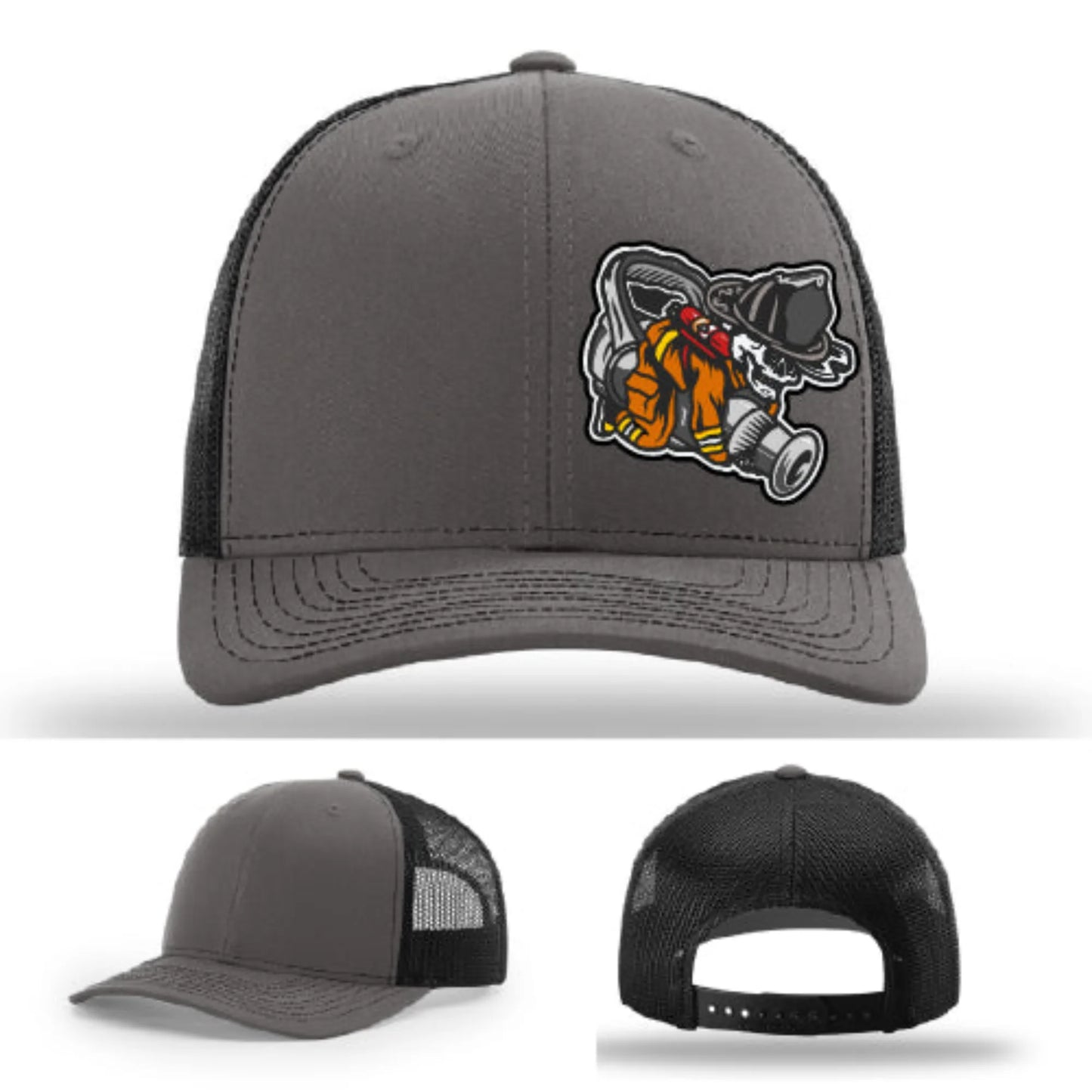 Straight Stream Psycho Firefighter Leather Patch Hat