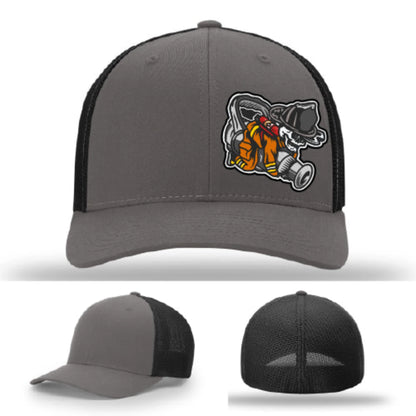 Straight Stream Psycho Firefighter Leather Patch Hat