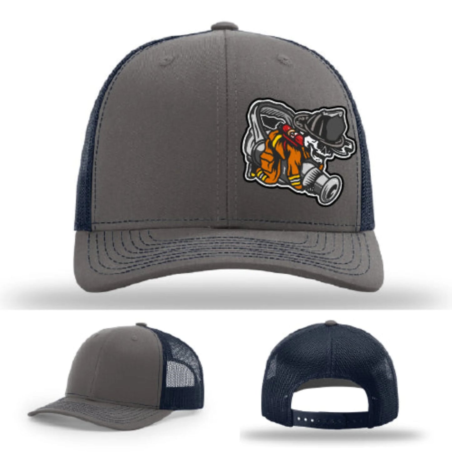 Straight Stream Psycho Firefighter Leather Patch Hat