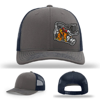 Straight Stream Psycho Firefighter Leather Patch Hat