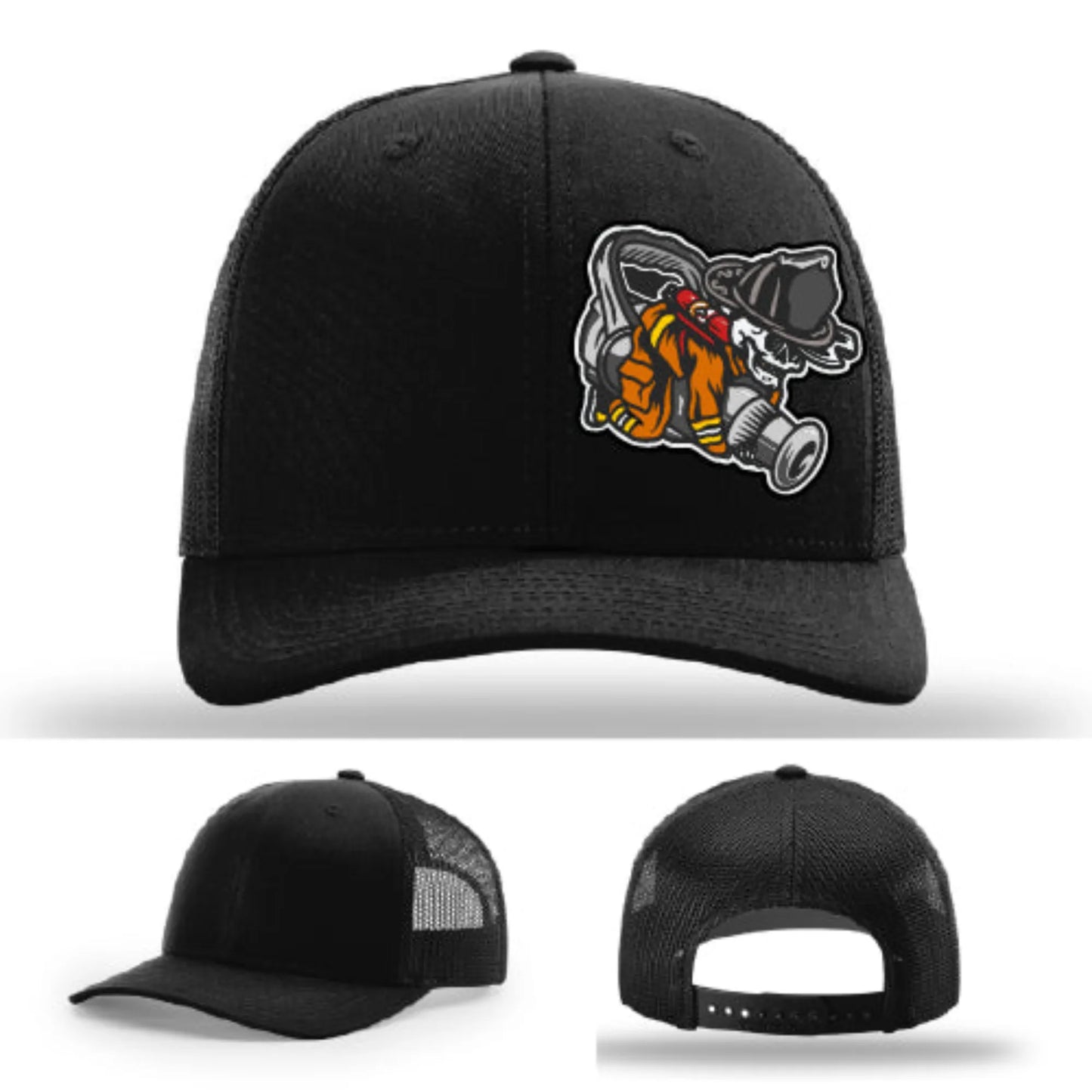 Straight Stream Psycho Firefighter Leather Patch Hat