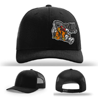 Straight Stream Psycho Firefighter Leather Patch Hat