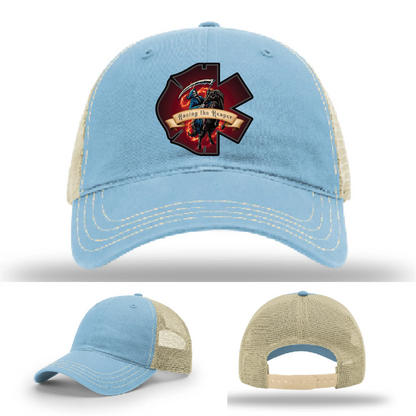 Fire & EMS Reaper Hat | Full-Color Leather Patch Design