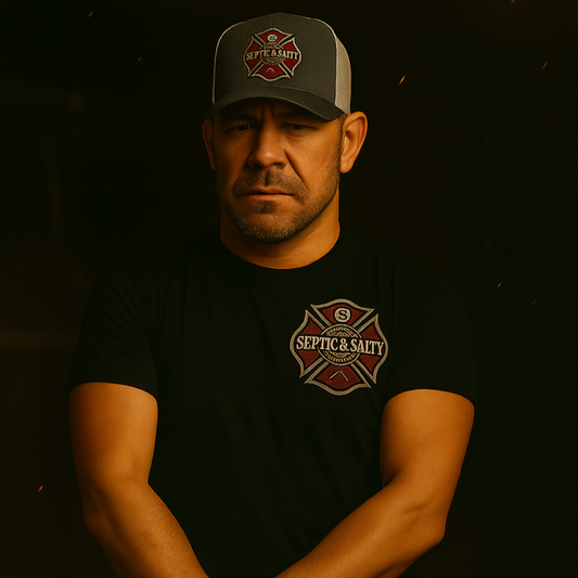 Limited edition Sepsis Steve firefighter t-shirt featuring morbid humor memorial print and engine company parody design.