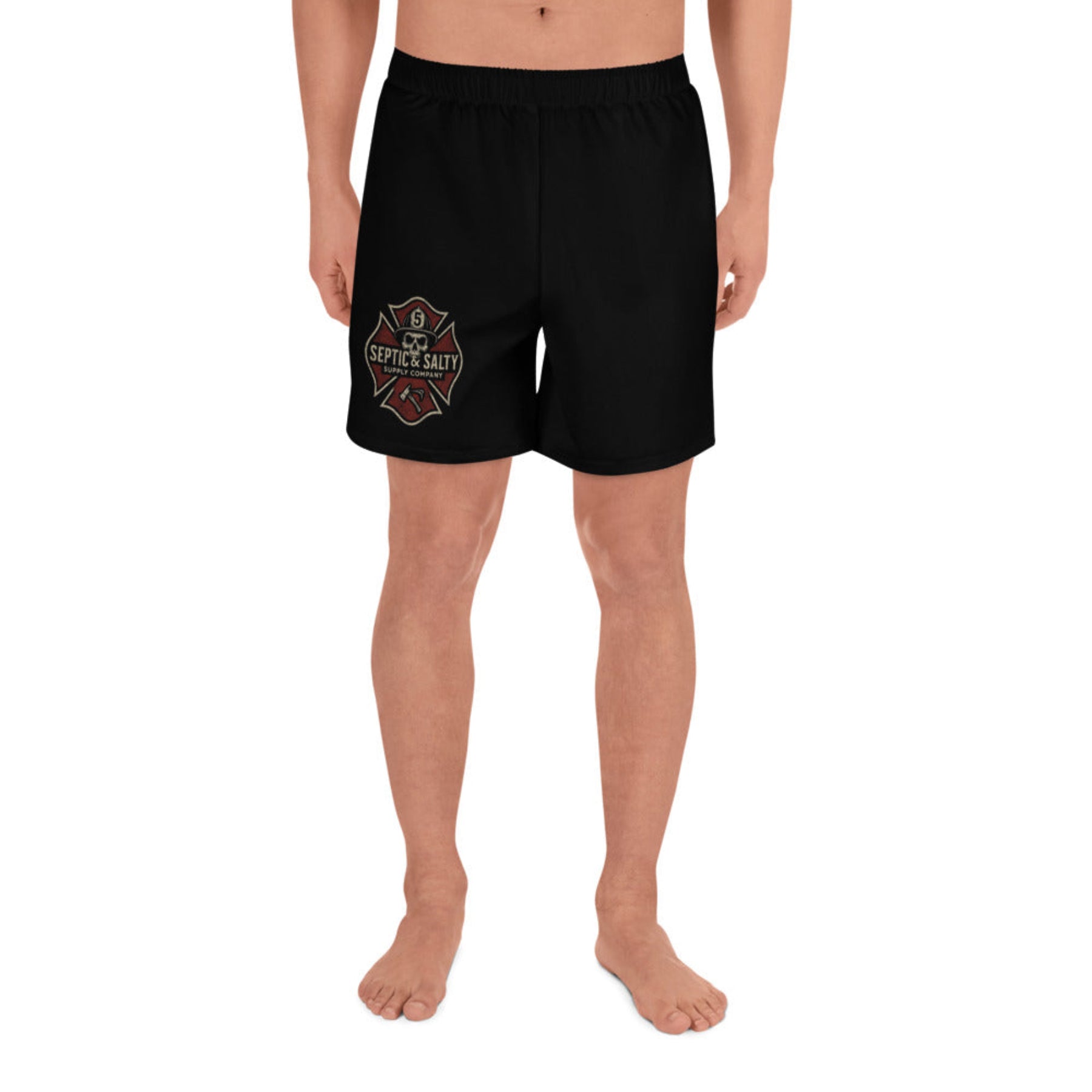 Firefighter lifestyle shorts – moisture-wicking tactical gear with Septic & Salty design.