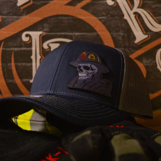 Firefighter hat with skull logo—Septic & Salty